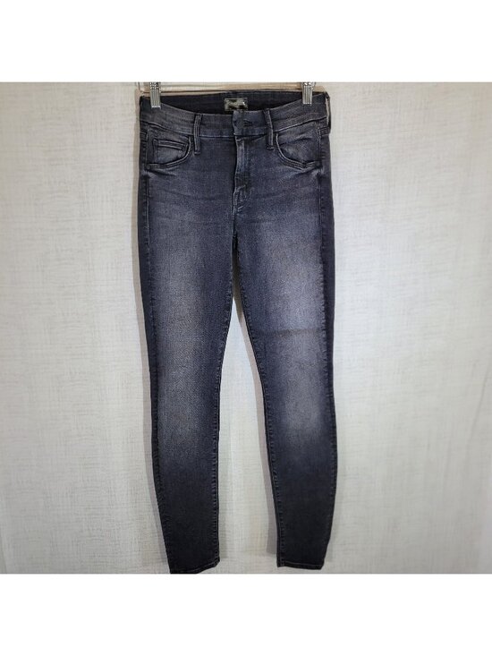 MOTHER Denim - Mother The Looker Jeans Womens 24 Black Cat Got Your Tongue Wash Stretch Denim